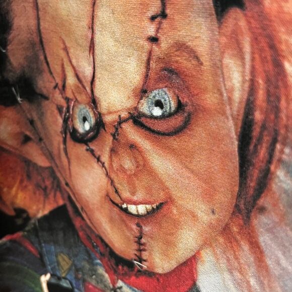 🔥🔥 “NWT” CHUCKY Horror Movie x SHOE PALACE “AOP” Black Crewneck Sweatshirt Sz - Picture 11 of 11